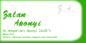 zalan aponyi business card